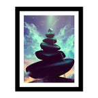 Modern Art Wall Frame Painting of A House on Balanced Stones
