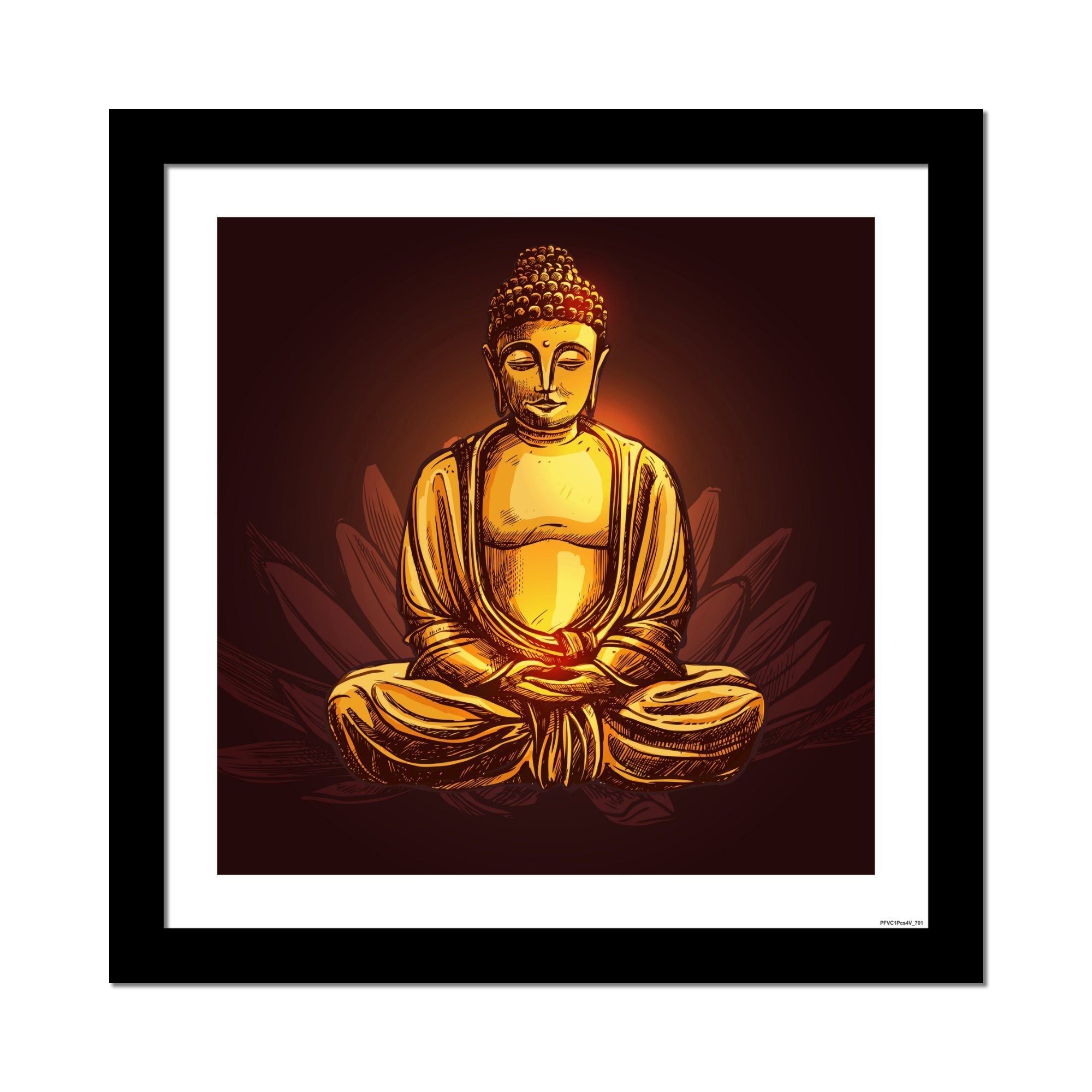 Premium Wall Frame Painting of Lord Buddha Doing Meditation