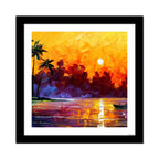 Quality Wall Frame Painting of Sunset and It's Reflection in Lake