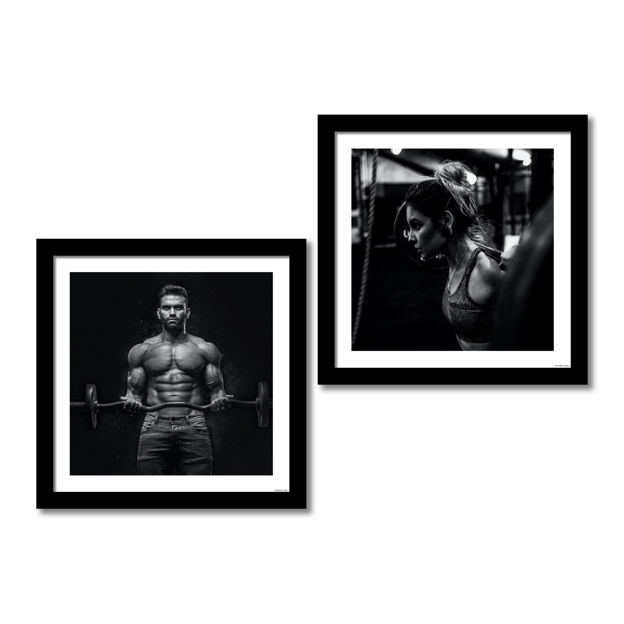 2 Pieces Premium Gym Frame Painting of Exercise