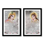Premium 2 Pieces Quality Frame Painting of Radha Krishna