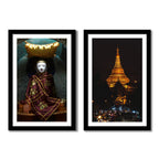 Shwedagon Pagoda Premium Frame Painting of 2 Pieces