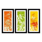 Bamboo Plant Leaves Framed Wall Paintings Set of 3