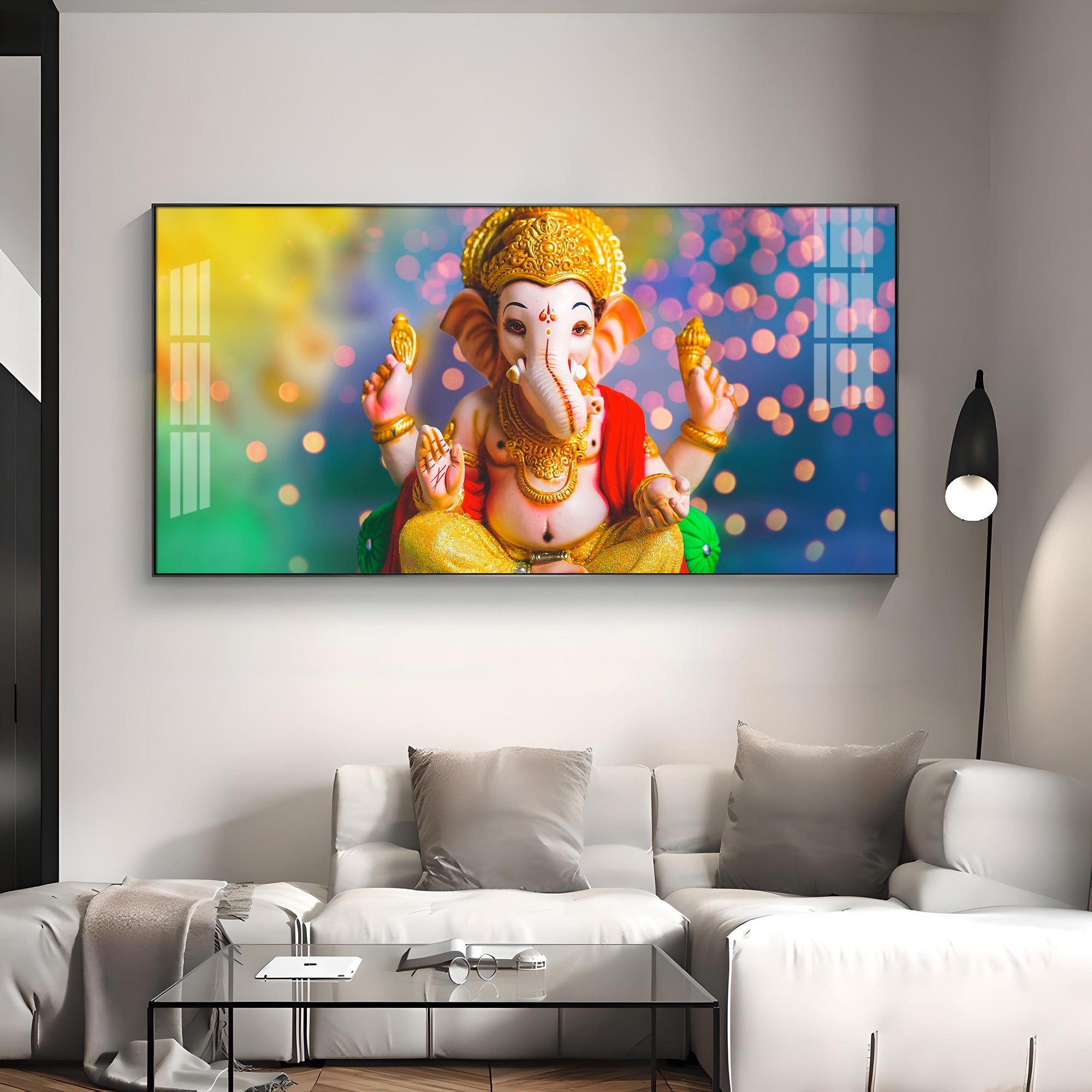 Jai Ganesha Premium Acrylic Horizontal Wall Art