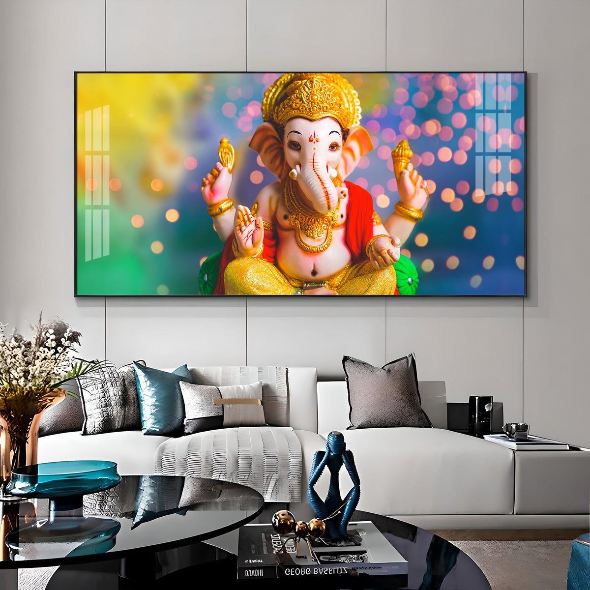 Jai Ganesha Premium Acrylic Horizontal Wall Art