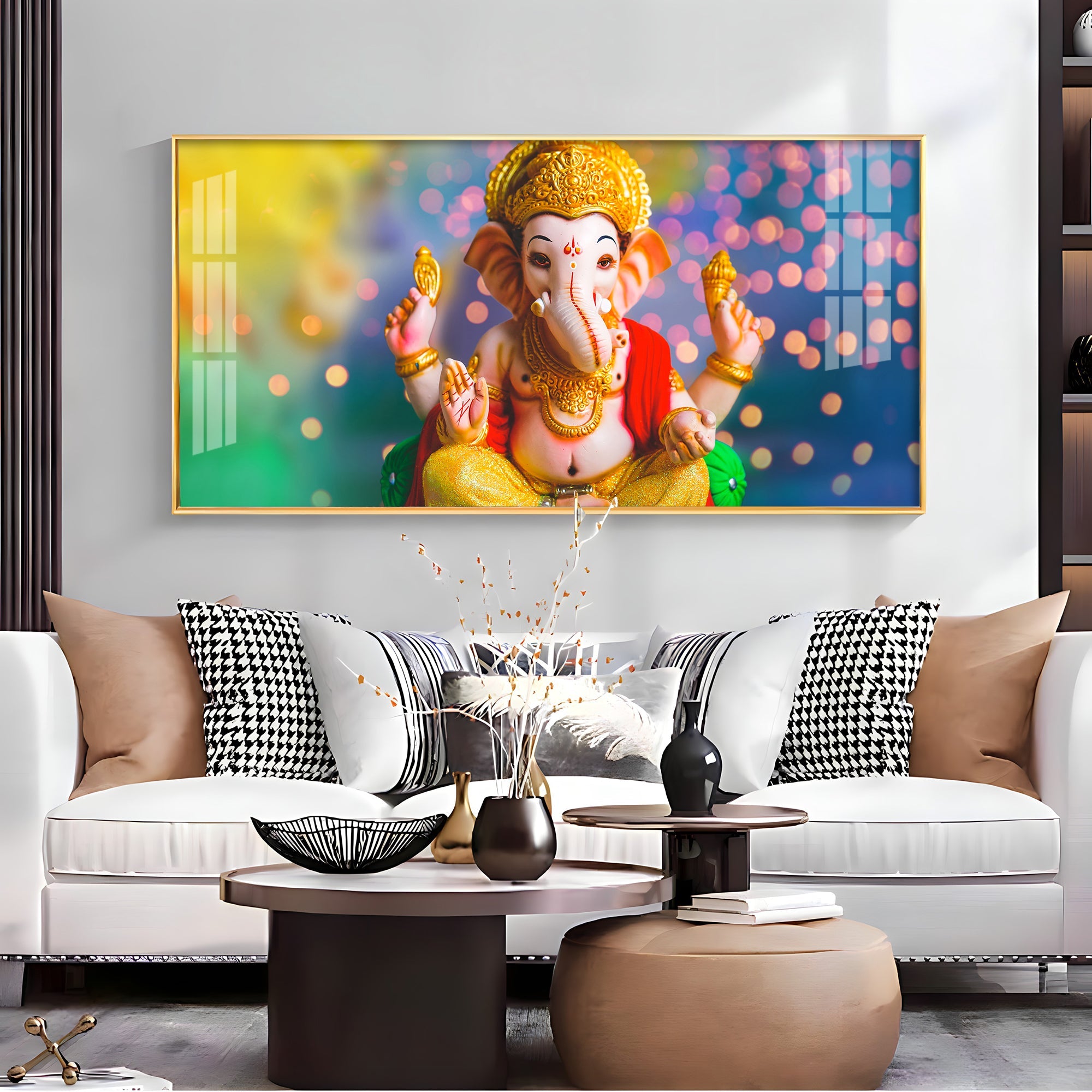 Jai Ganesha Premium Acrylic Horizontal Wall Art