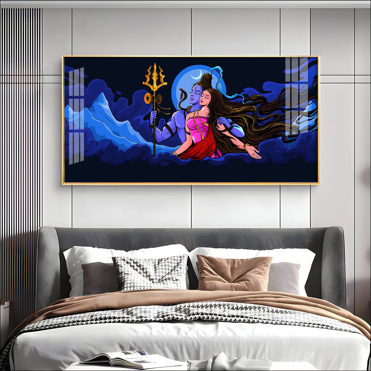 Shiv Shakti Premium Acrylic Horizontal Wall Art