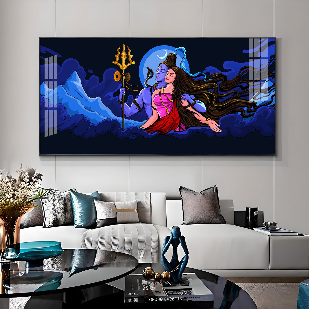 Shiv Shakti Premium Acrylic Horizontal Wall Art