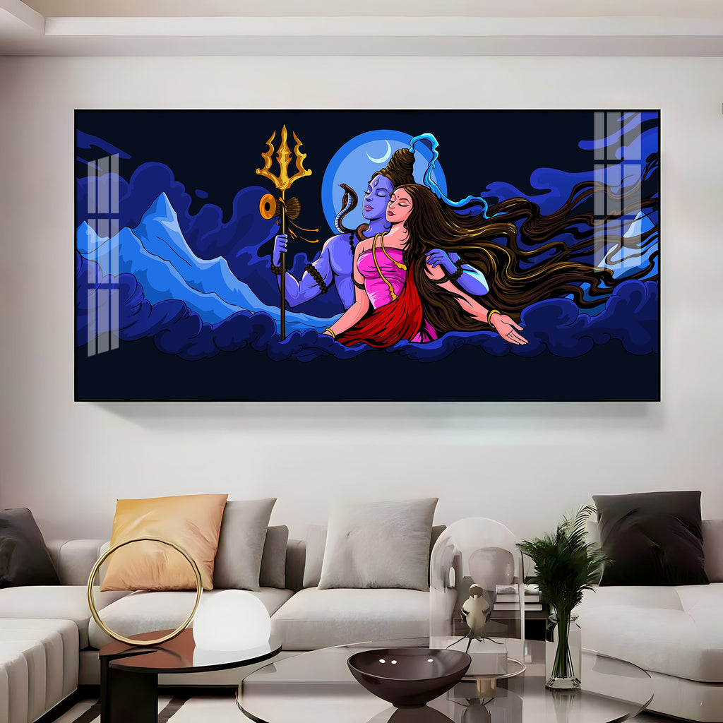 Shiv Shakti Premium Acrylic Horizontal Wall Art