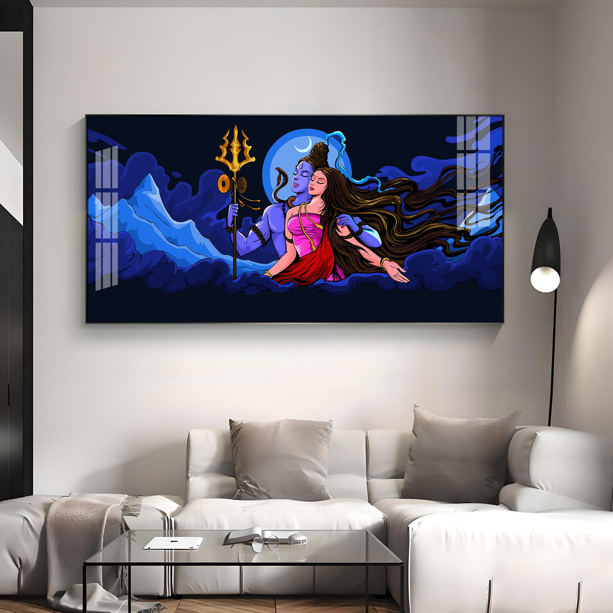 Shiv Shakti Premium Acrylic Horizontal Wall Art