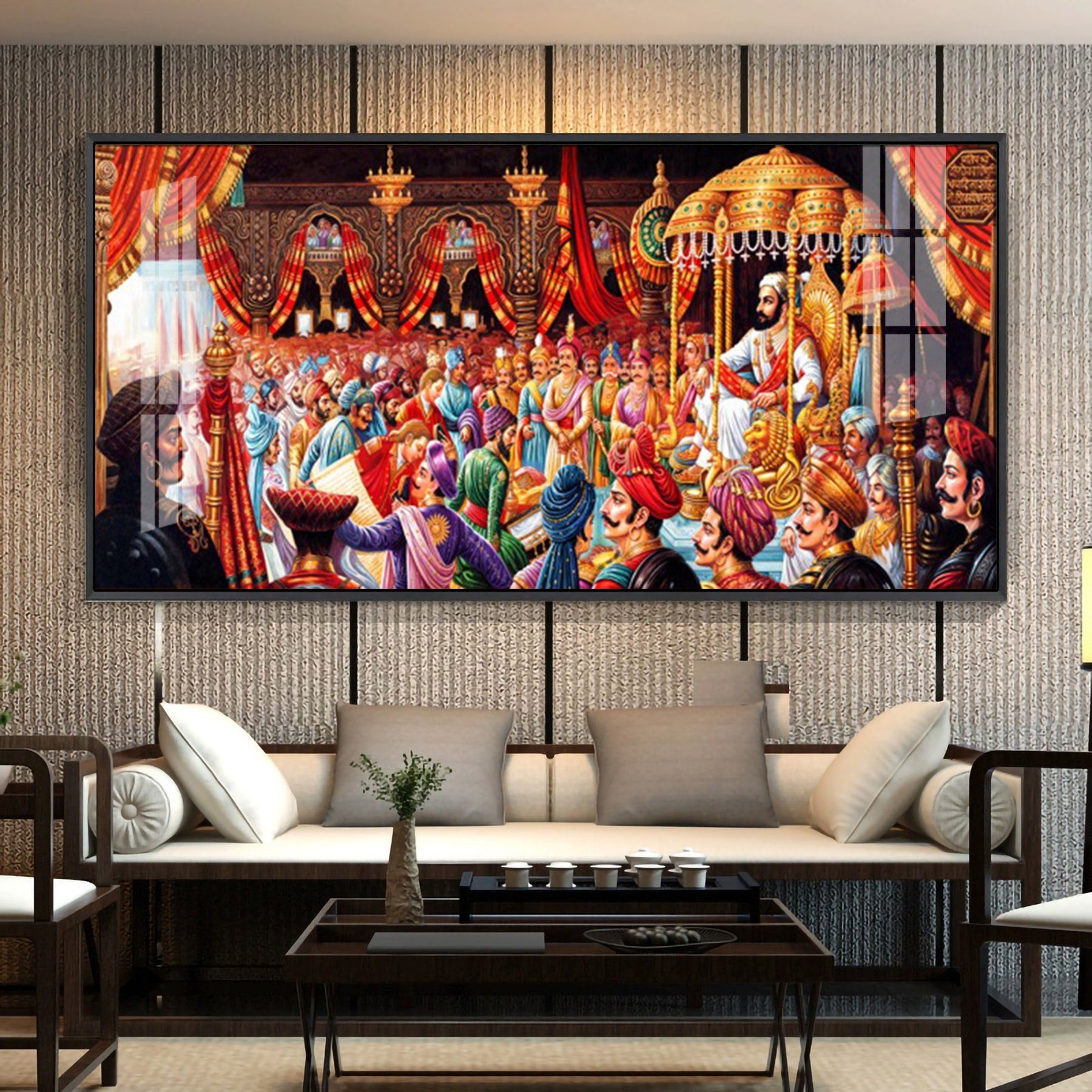 Coronation Of Shivaji Maharaj Premium Acrylic Horizontal Wall Art