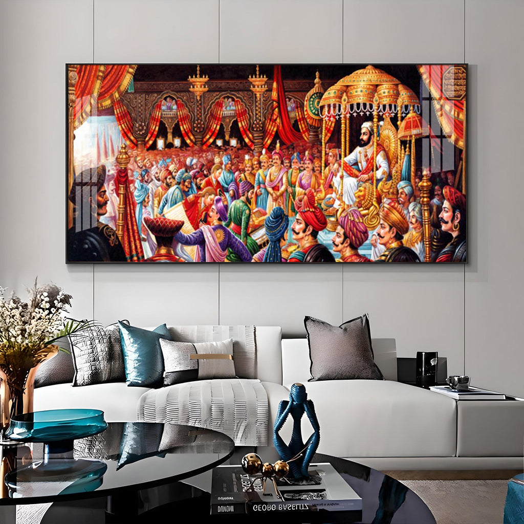Coronation Of Shivaji Maharaj Premium Acrylic Horizontal Wall Art