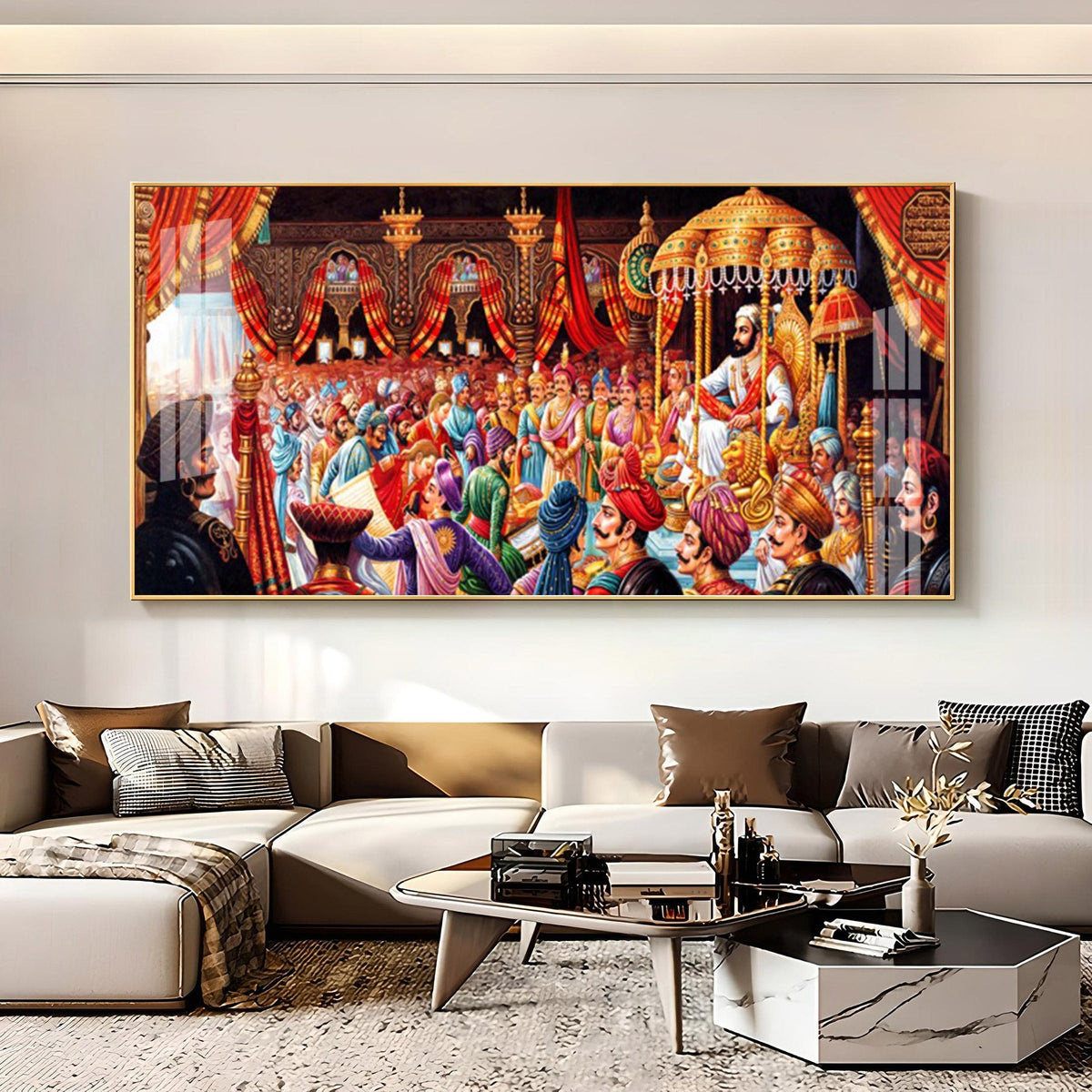 Coronation Of Shivaji Maharaj Premium Acrylic Horizontal Wall Art