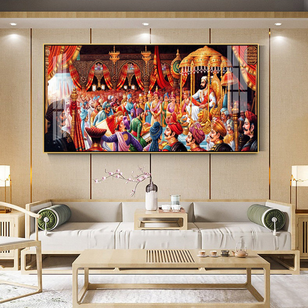 Coronation Of Shivaji Maharaj Premium Acrylic Horizontal Wall Art