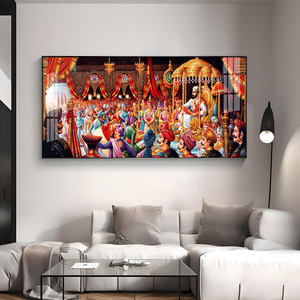 Coronation Of Shivaji Maharaj Premium Acrylic Horizontal Wall Art