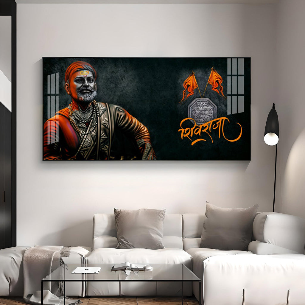 Maharaj Shivaji Premium Acrylic Horizontal Wall Art
