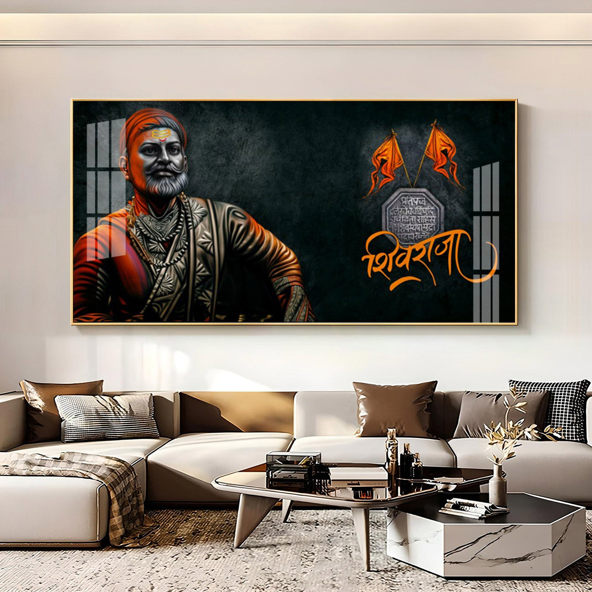Maharaj Shivaji Premium Acrylic Horizontal Wall Art