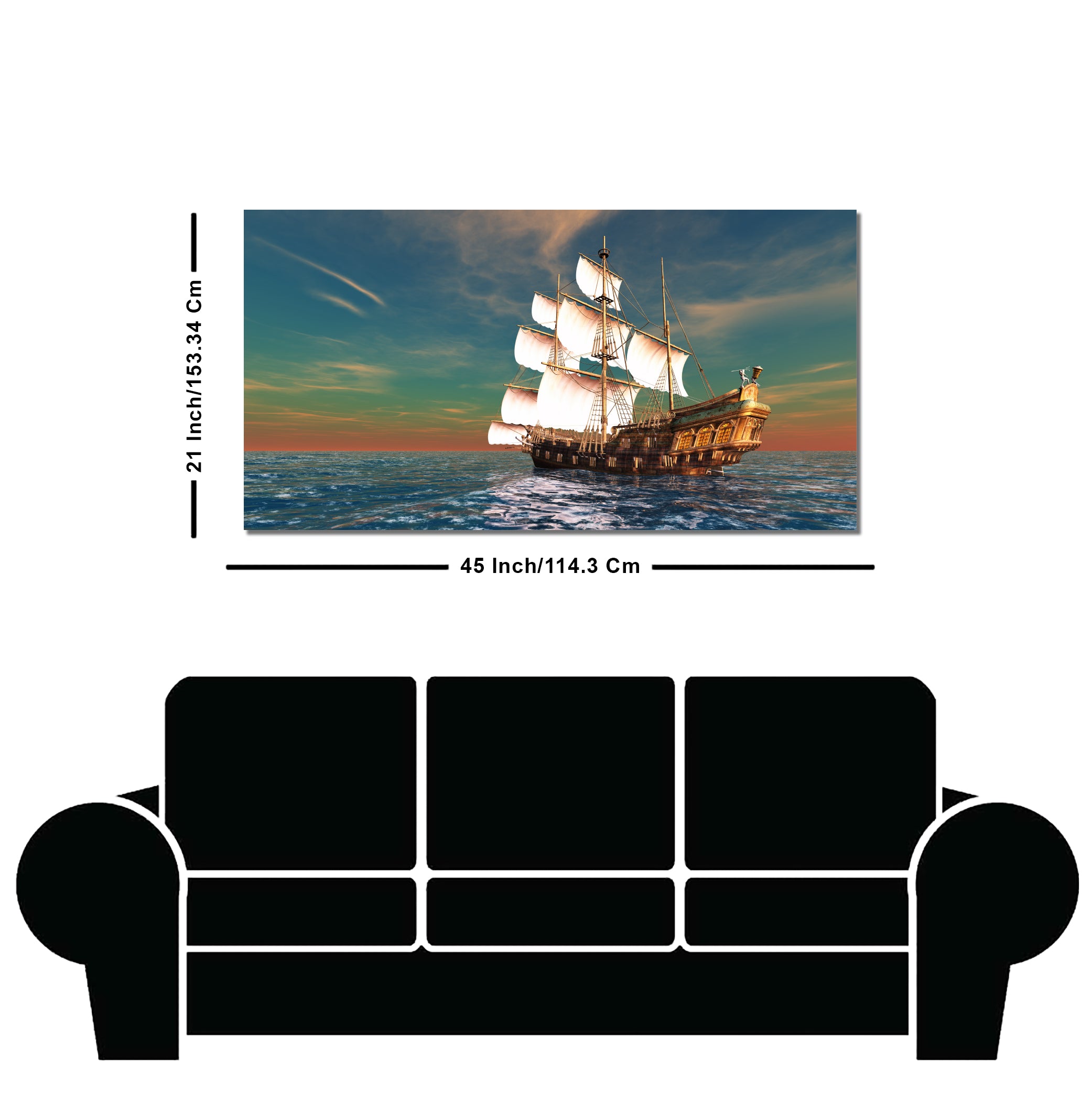 Premium Wall Painting of Ship on the Ocean