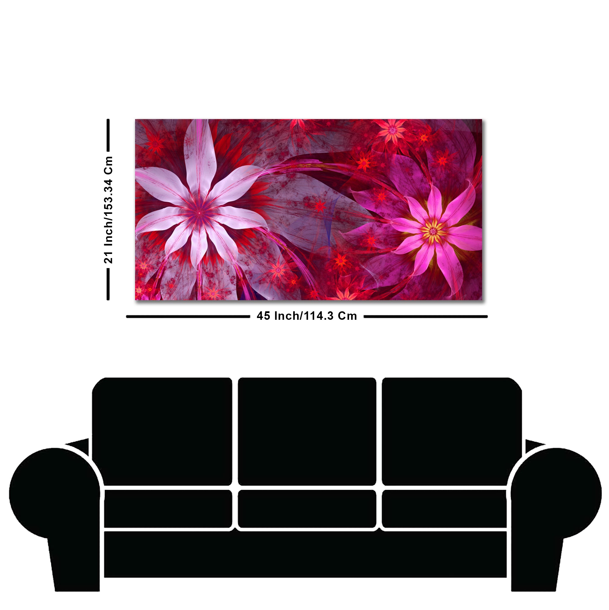 Premium Wall Painting of Exotic looking Flowers with Natural 3D Leaves