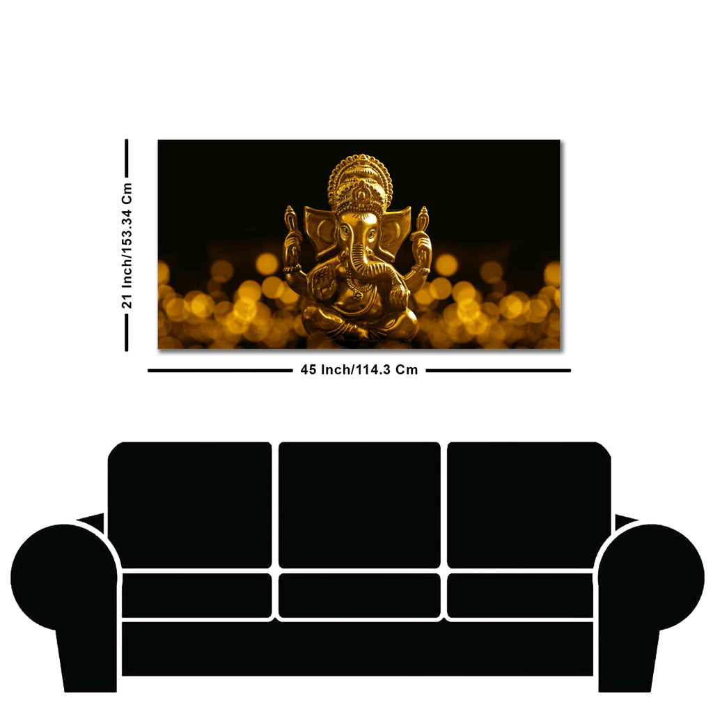Premium Wall Painting of Golden Lord Ganesha