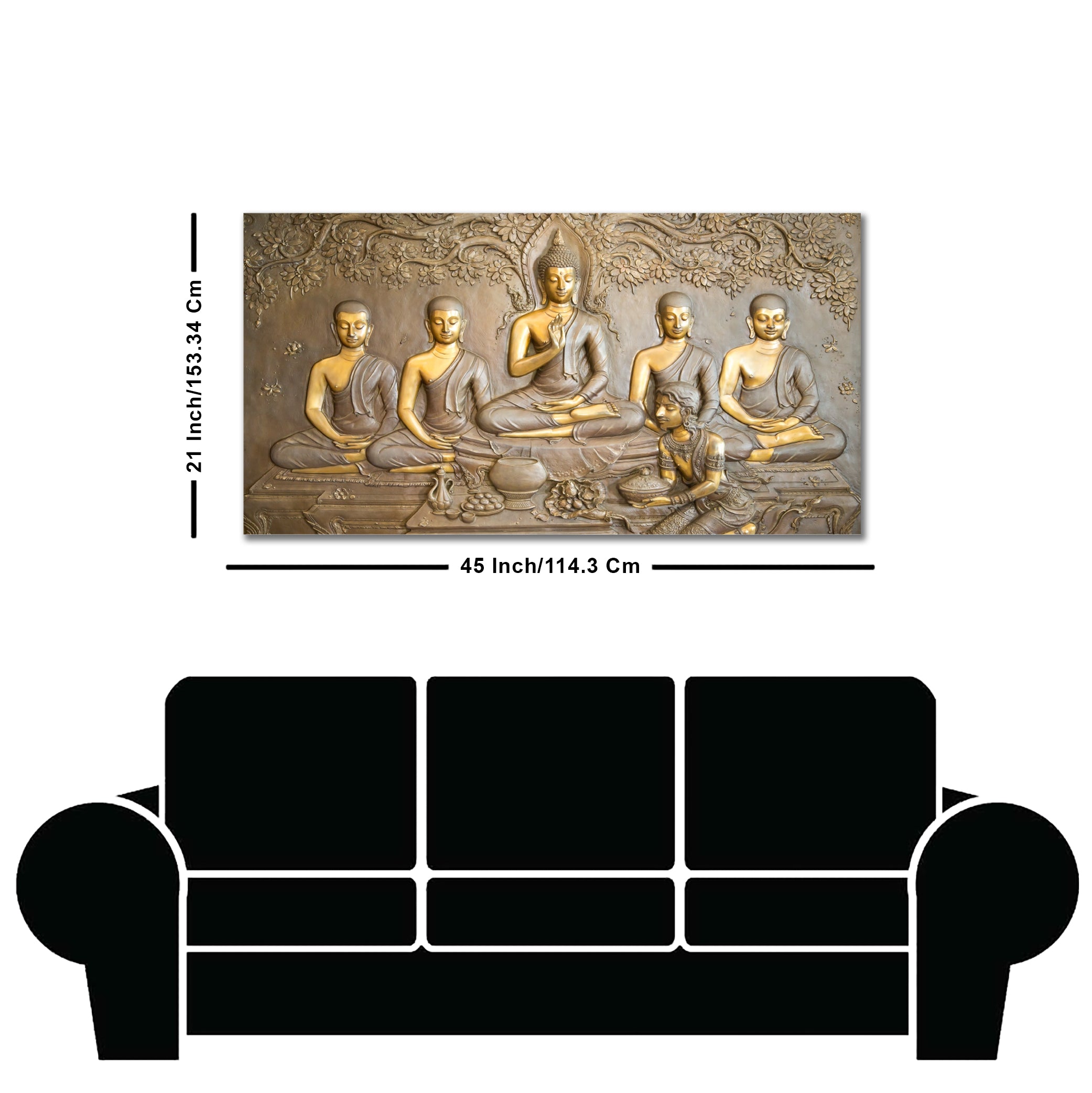 A Premium Golden Buddha Spiritual Canvas Wall Painting