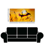 Pair of Flamingos Flying in Sunset Canvas Wall Painting