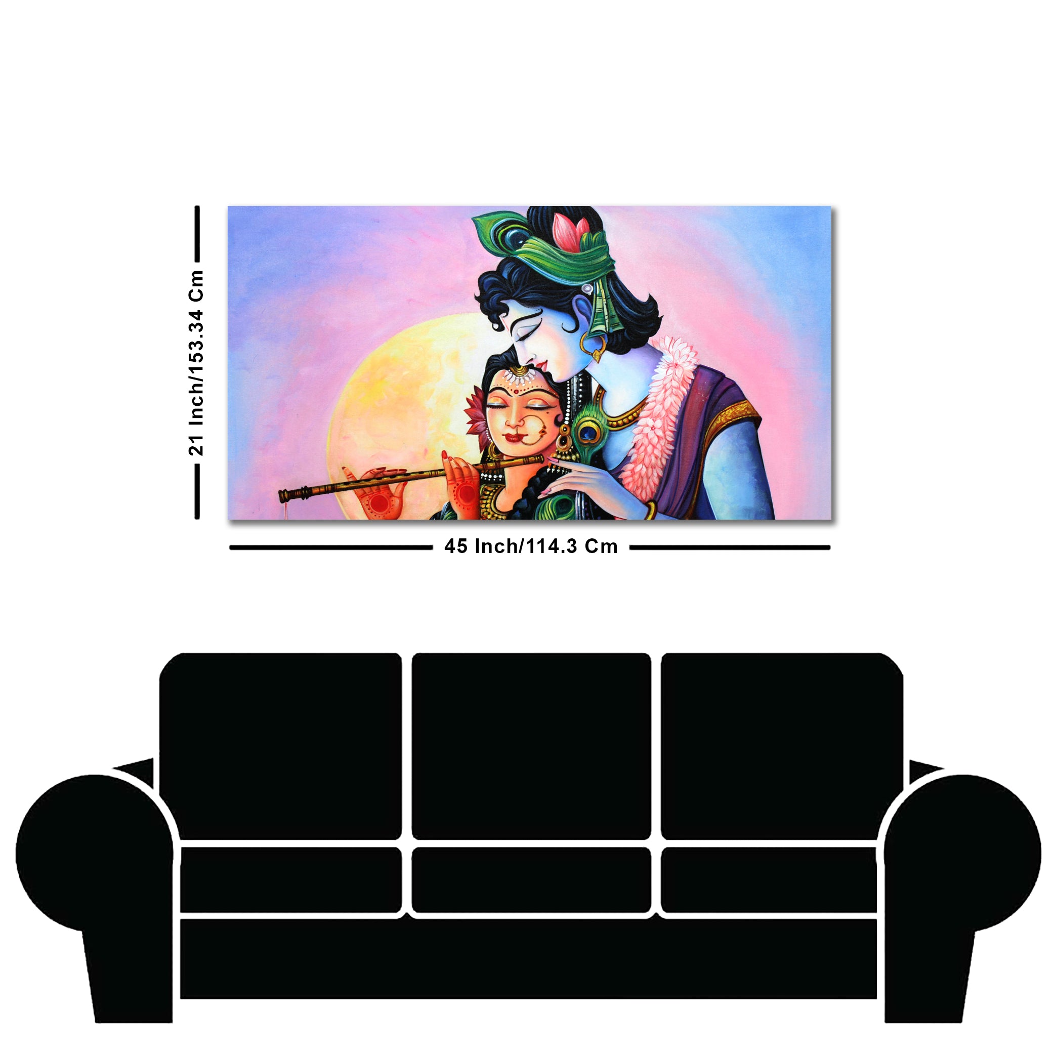 Colorful Wall Painting of Lord Radhe Krishna