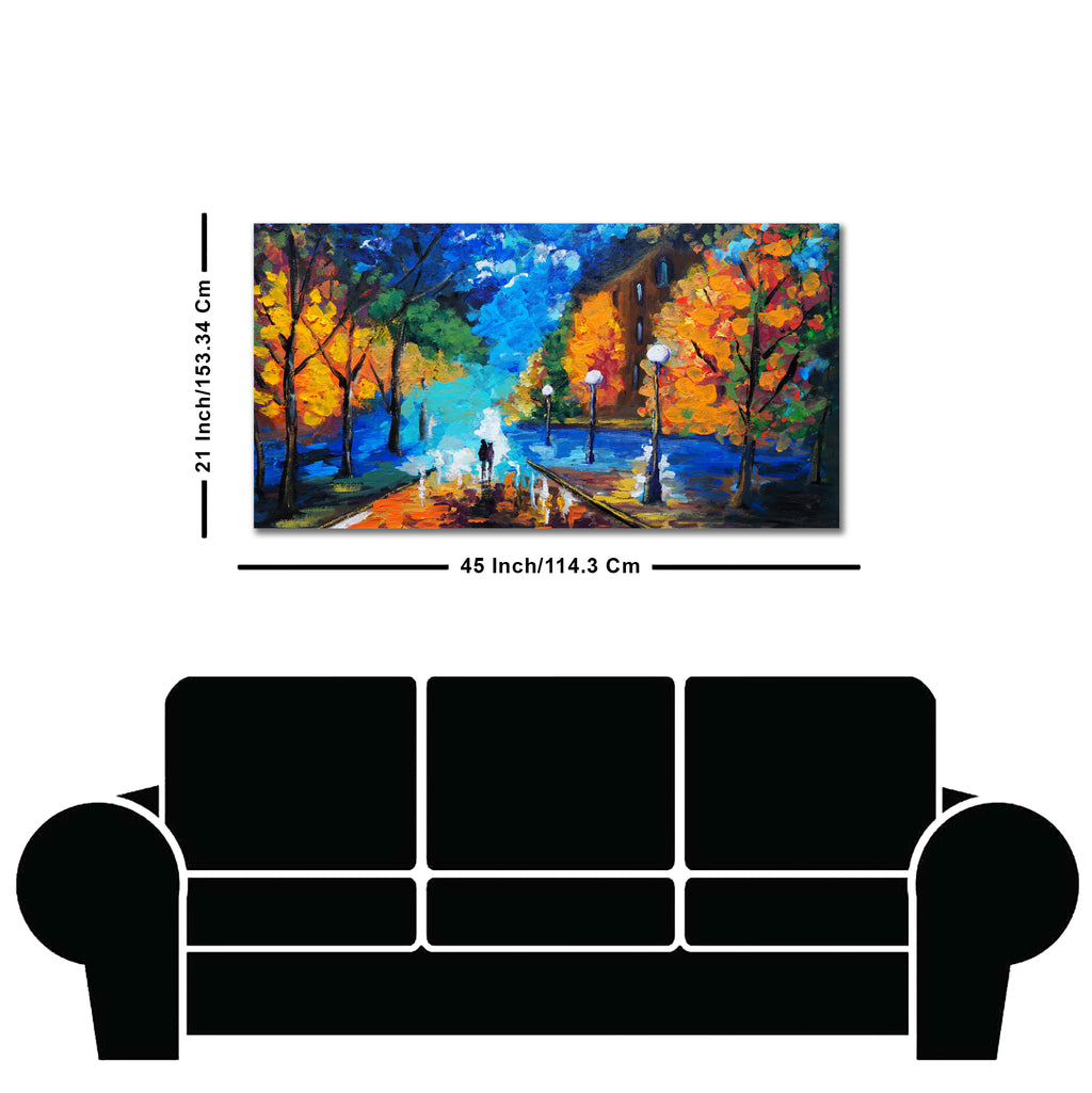 Beautiful Scenery of Couple Dating Canvas Wooden Wall Painting