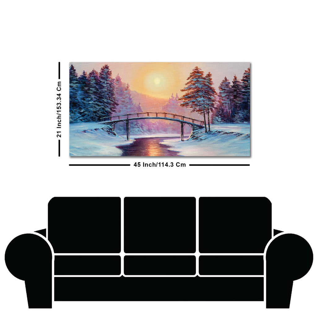 Premium Wall Painting of Winter Landscape with the River