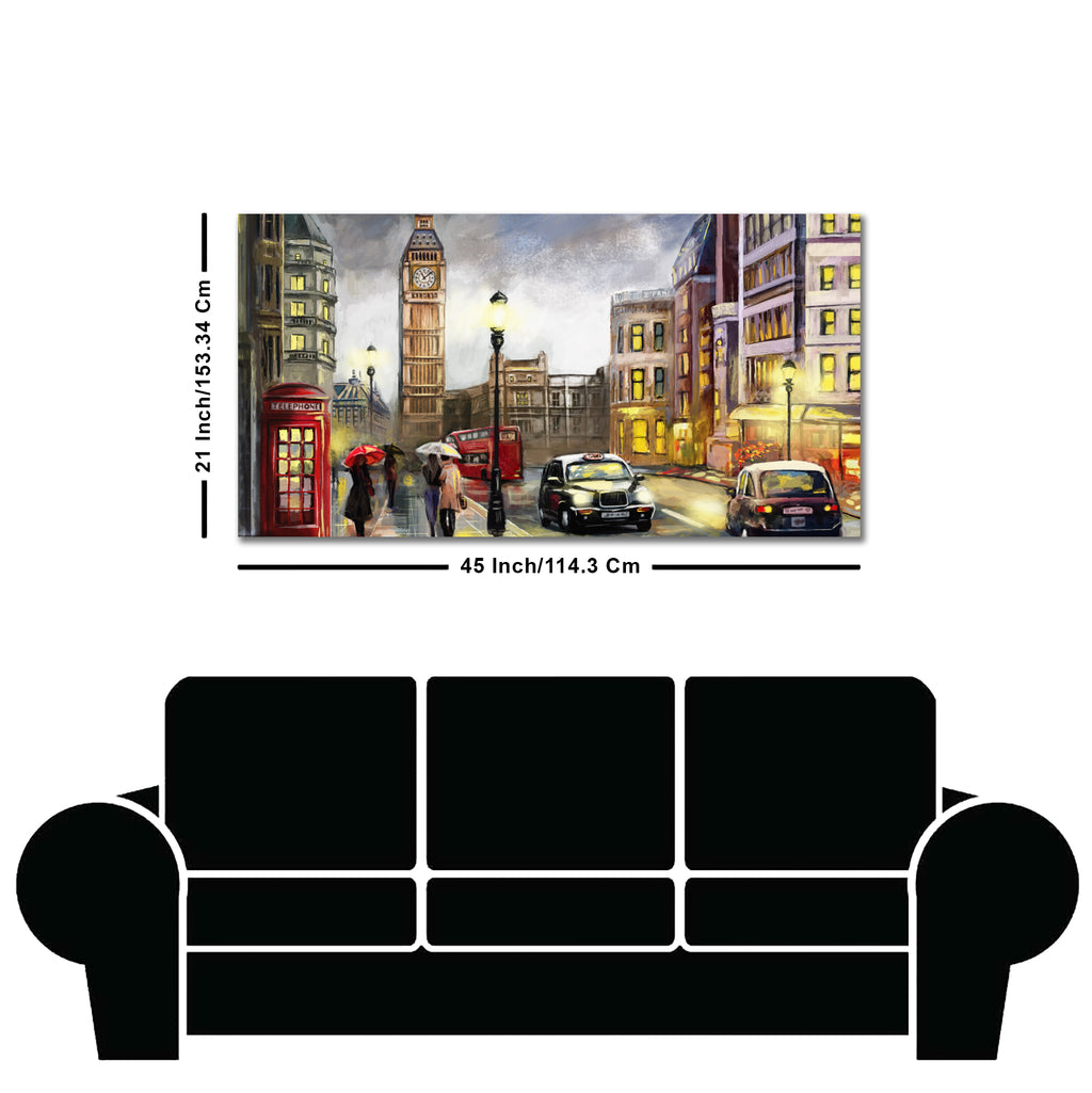 Street view of London Premium Wall Painting