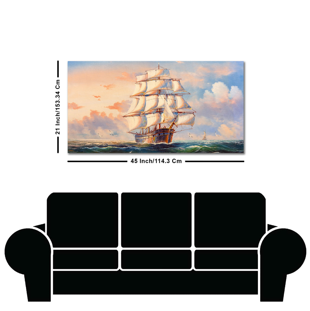 Amazing Sailing Ship Wall Painting