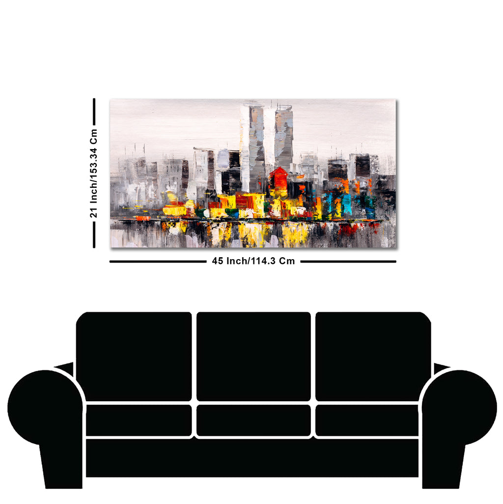 Abstract Wall Painting of A New York City Skyline