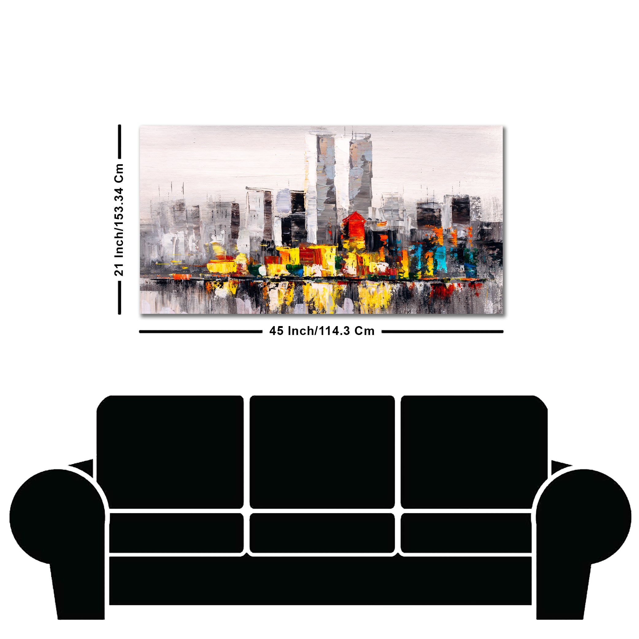 Abstract Wall Painting of A New York City Skyline