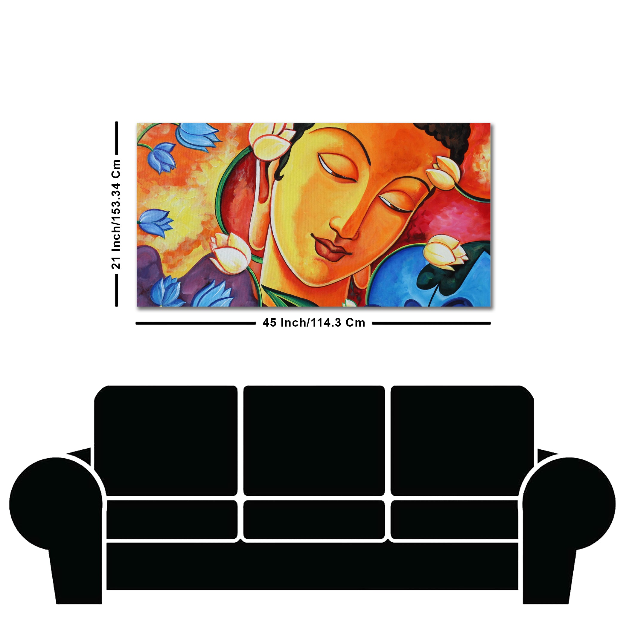 Abstract Wall Painting of Lord Spiritual Buddha