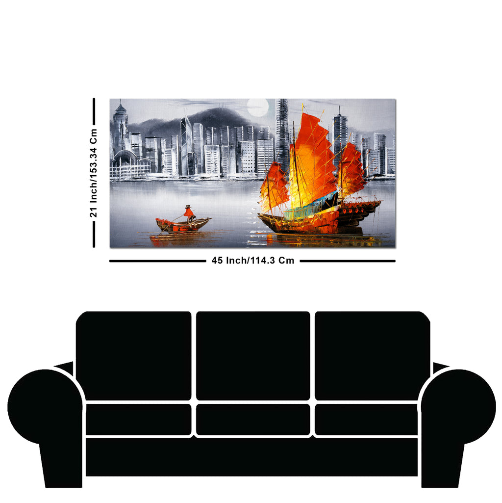 Premium Wall Painting of Victoria Harbor, Hong Kong