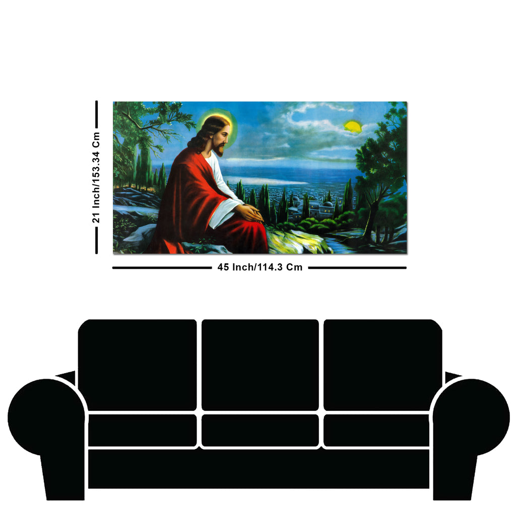 Premium Wall Painting of The prayer of Jesus Christ on the background of Jerusalem