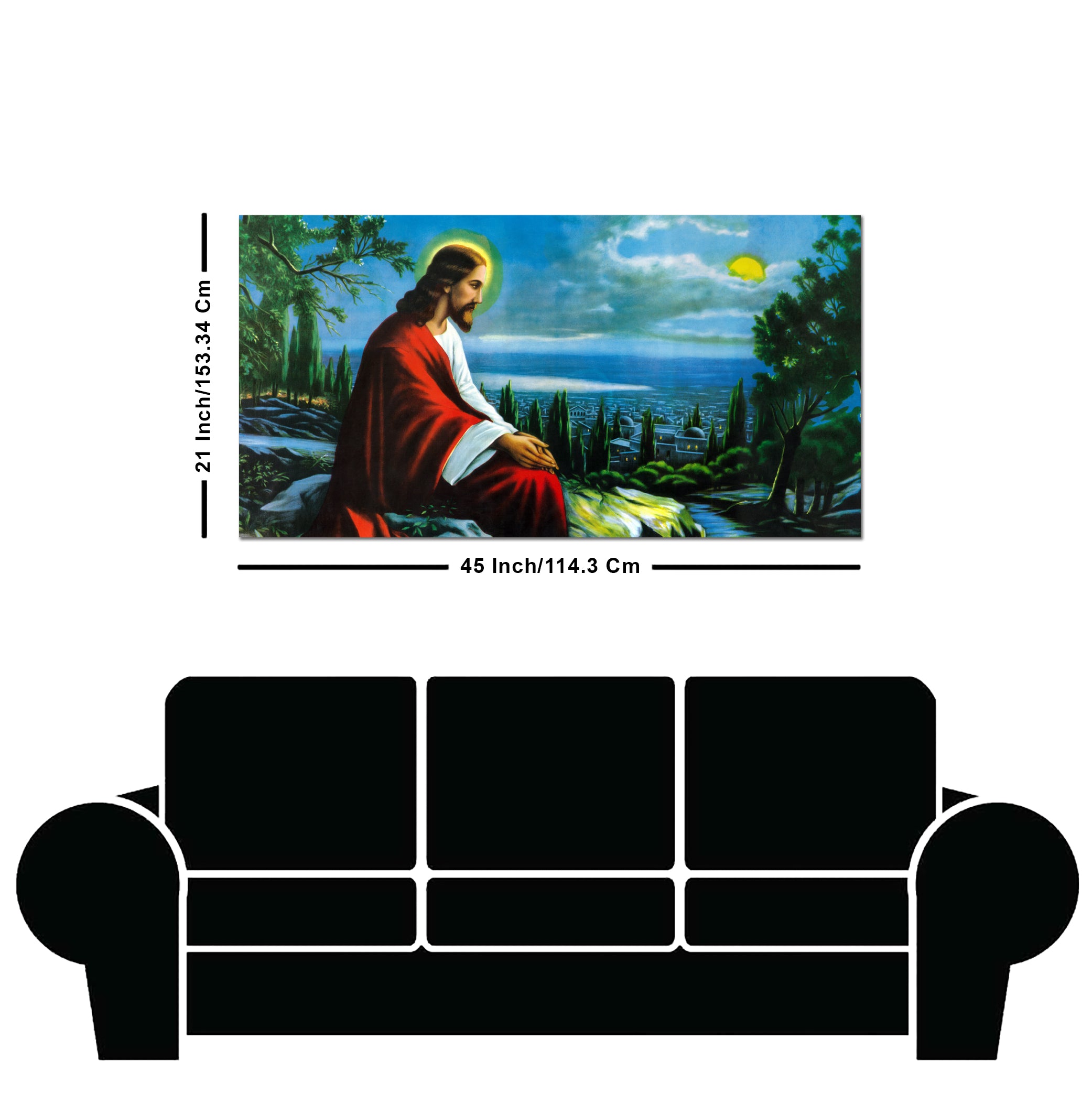 Premium Wall Painting of The prayer of Jesus Christ on the background of Jerusalem