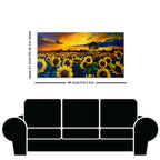Beautiful Wall Painting of Sunflower Garden in Sunset View