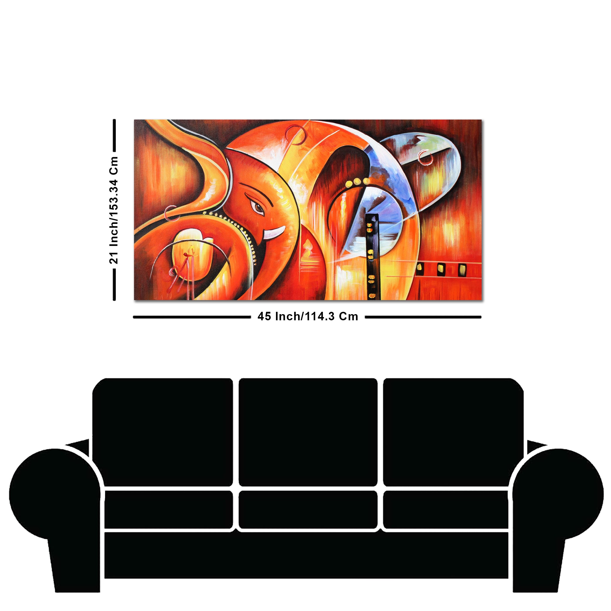 Lord Ganesha Modern Art Premium Wall Painting