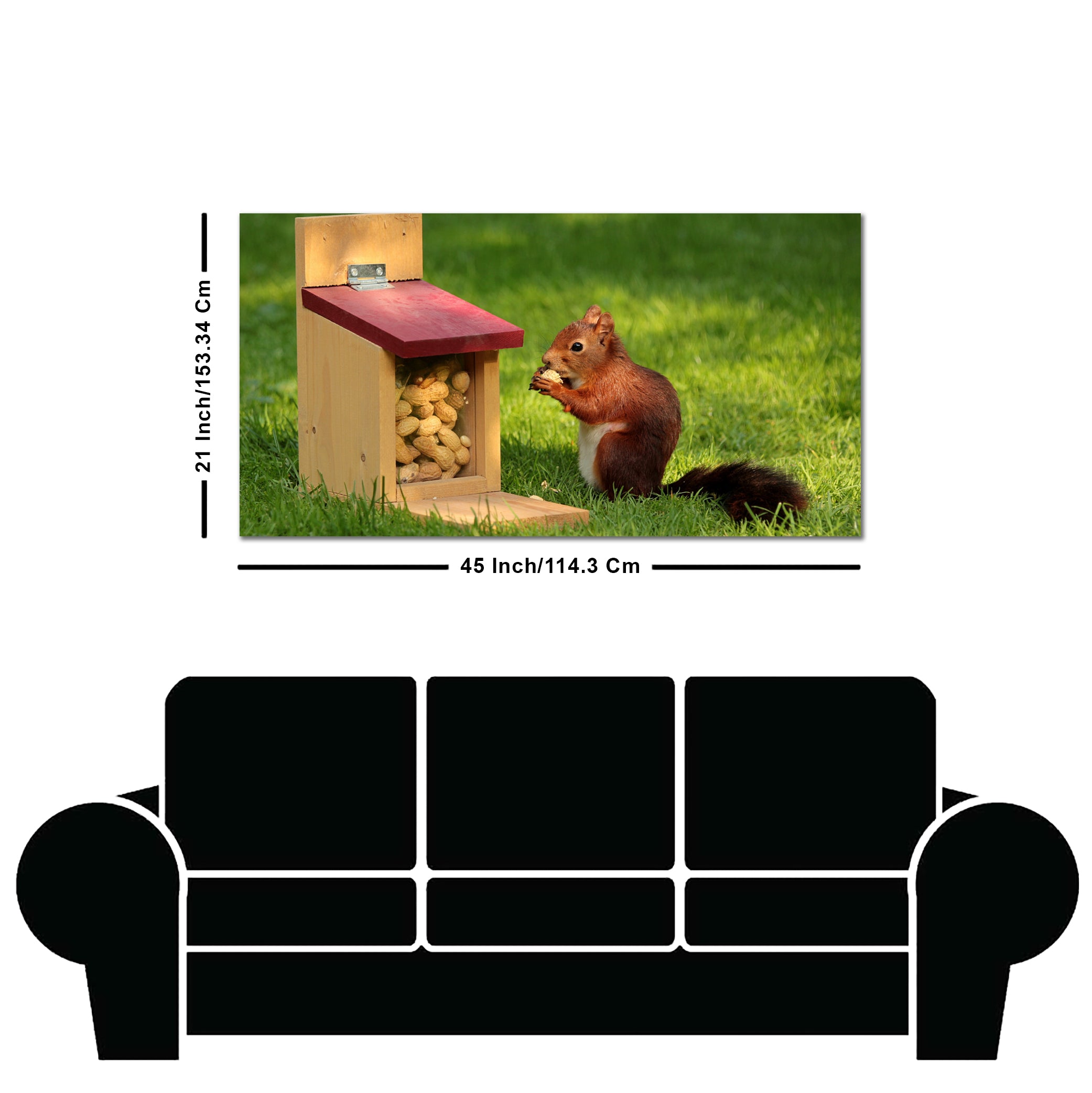 Beautiful Wall Painting of Squirrel Eating Food