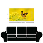 Premium Canvas Wall Painting of Monarch Butterfly on Yellow Flower