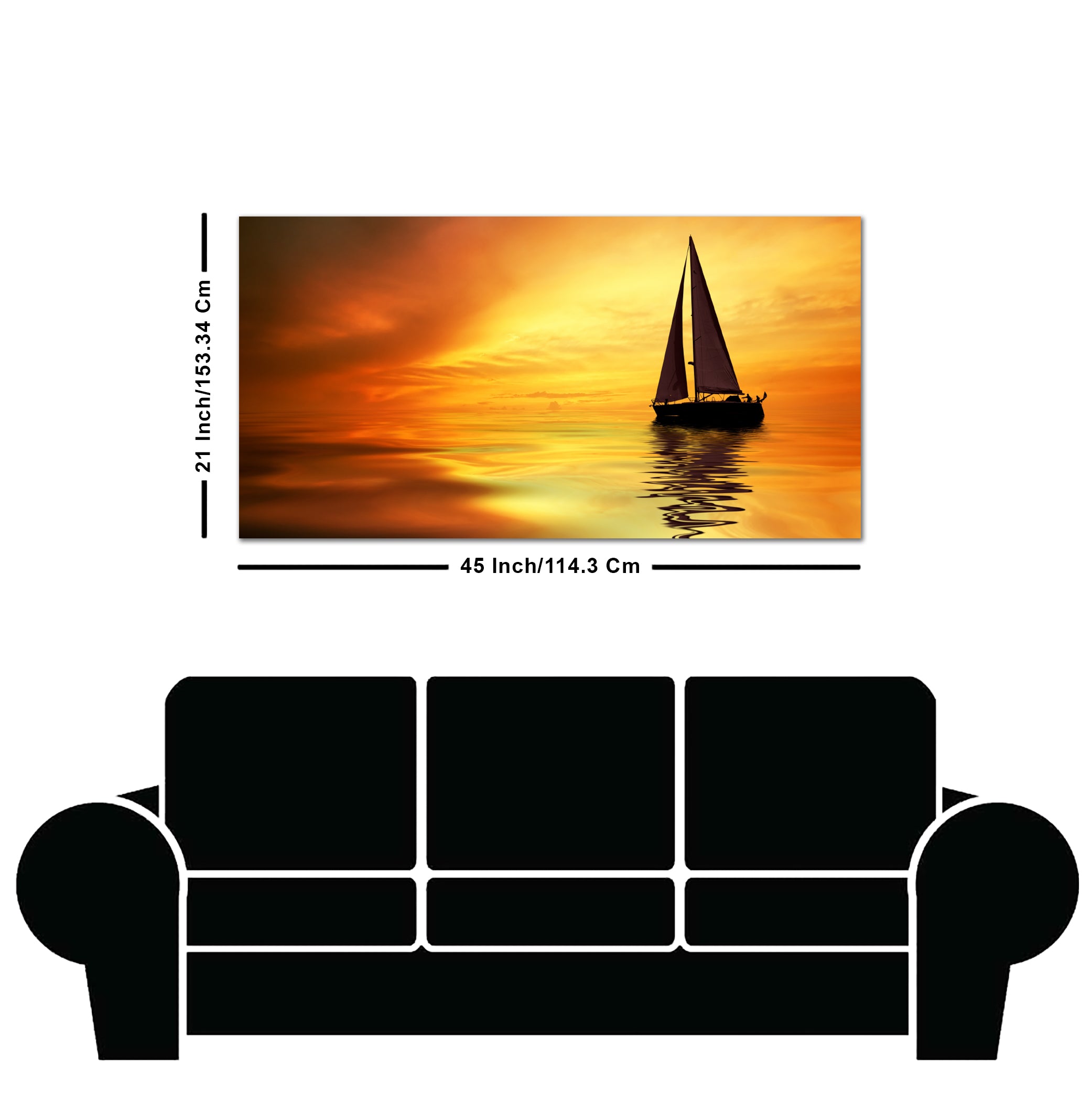 Sailing in Sunset Canvas Wall Painting