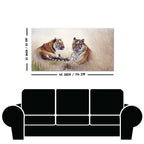 Two Tigers in Forest Premium Canvas Wall Hanging
