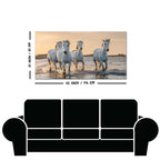 White Horses Galoping in Water Premium Wall Painting
