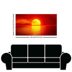 Canvas Wall Painting of Scarlet Sunset Over Ocean