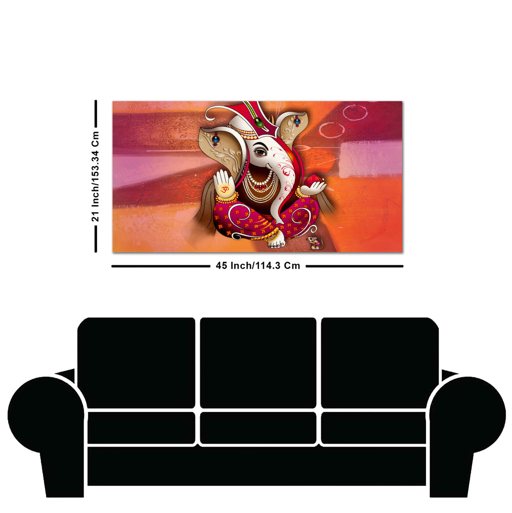 Traditional Lord Ganesh Canvas Wall Painting