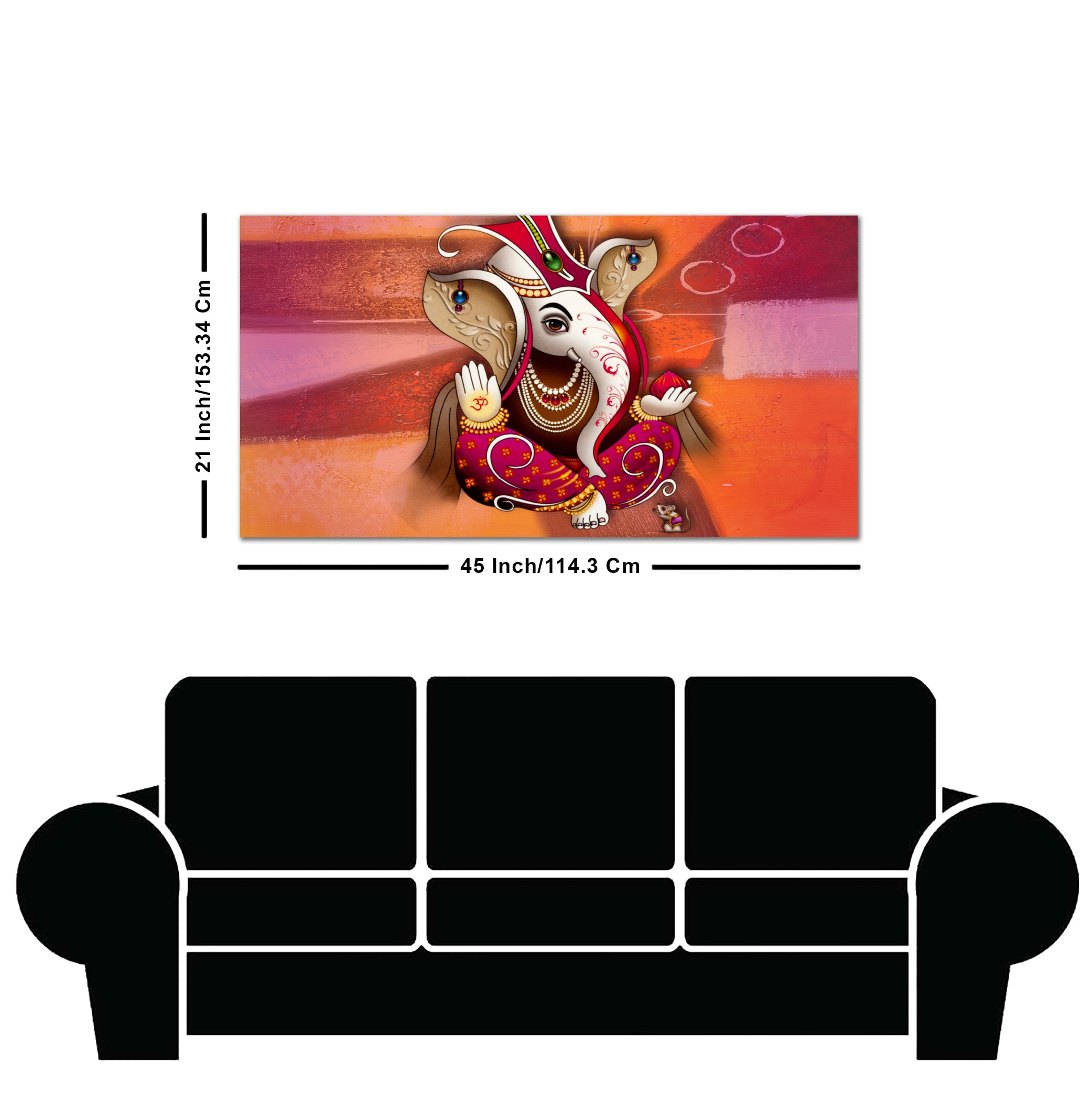 Traditional Lord Ganesh Canvas Wall Painting