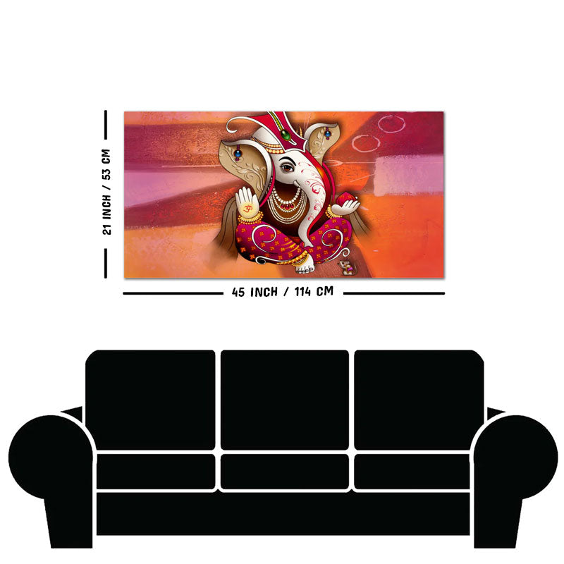 Traditional Lord Ganesh Canvas Wall Painting