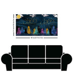 Premium Canvas Wall Painting of Golden Birds Flying over The Dark Forest