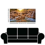Premium Canvas Wall Painting of Waterfall at Sunrise